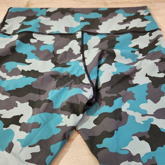 Lululemon Wunder Under High Rise Tight Heritage 365 Camo Tidewater Teal Women 18 - Picture 4 of 12